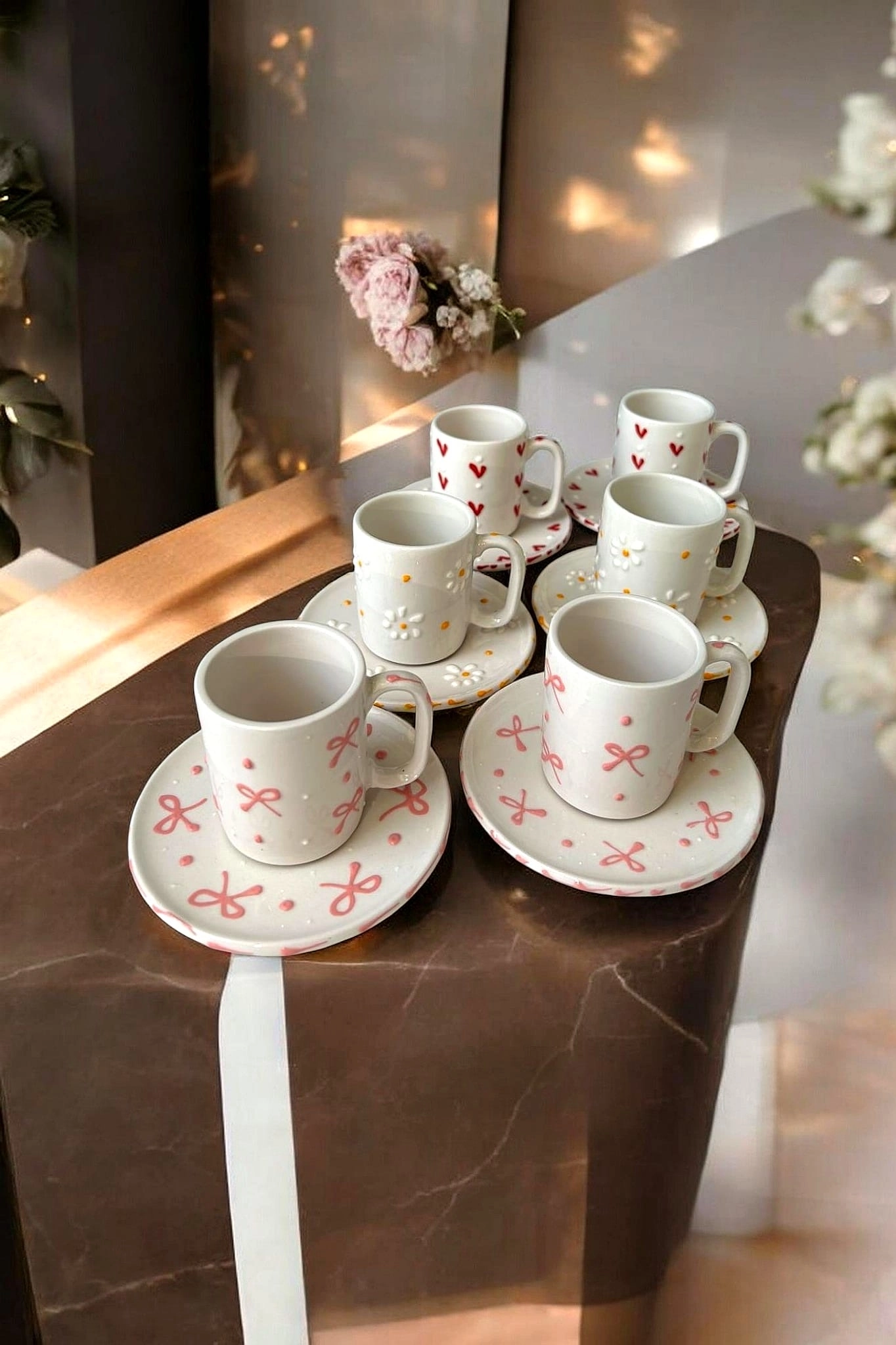 ArsimHome Karışık Desen 6 Kişilik 12 Parça Fincan Takımı