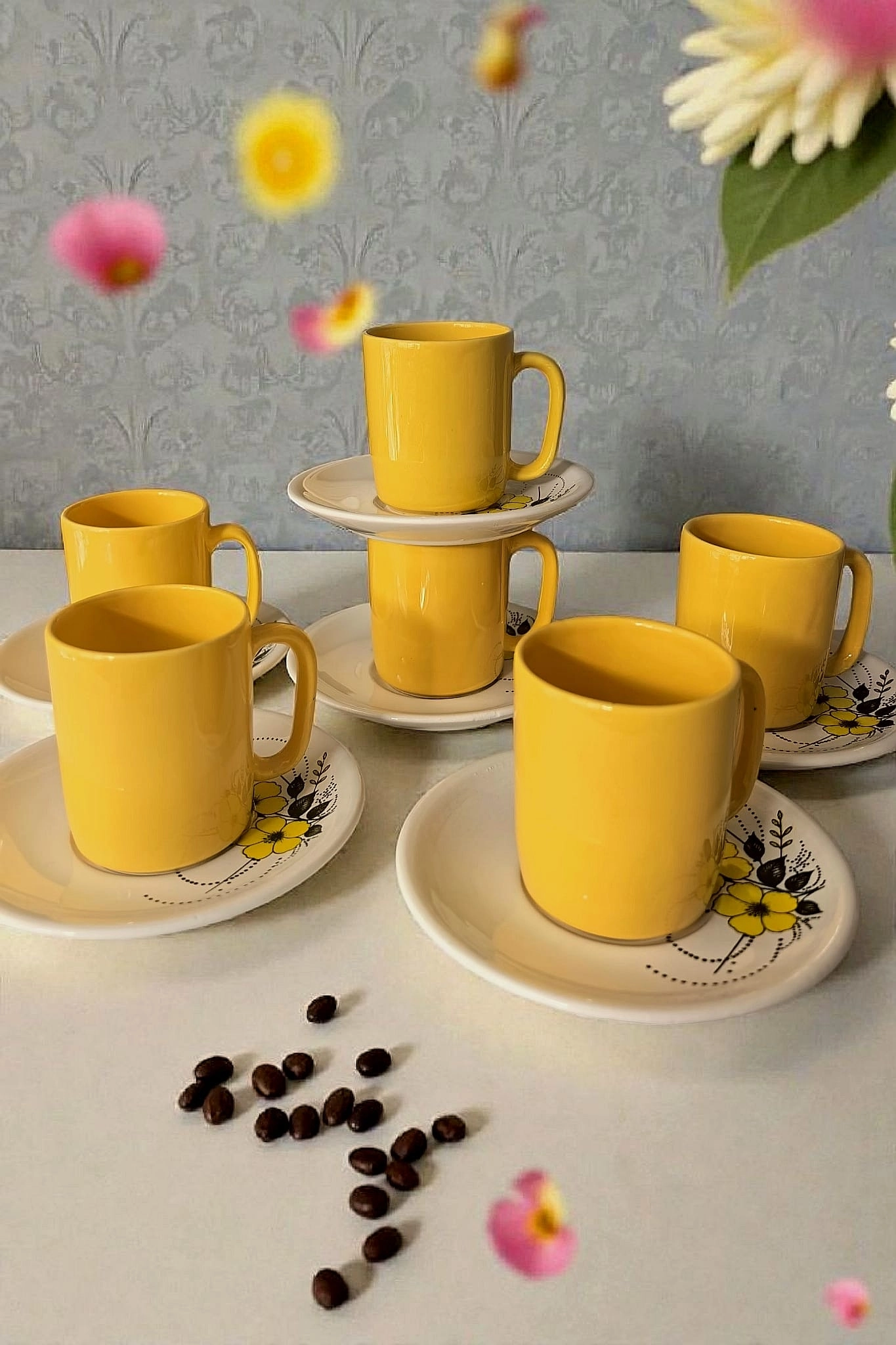 ArsimHome Sarı 6 Kişilik 12 Parça Fincan Takımı