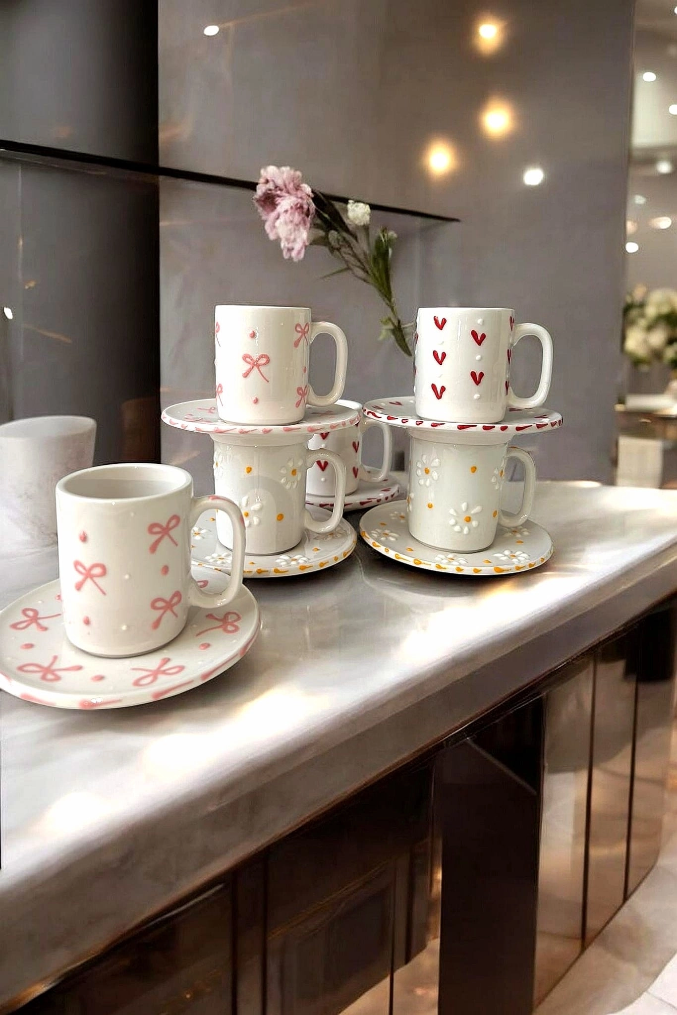 ArsimHome Karışık Desen 6 Kişilik 12 Parça Fincan Takımı