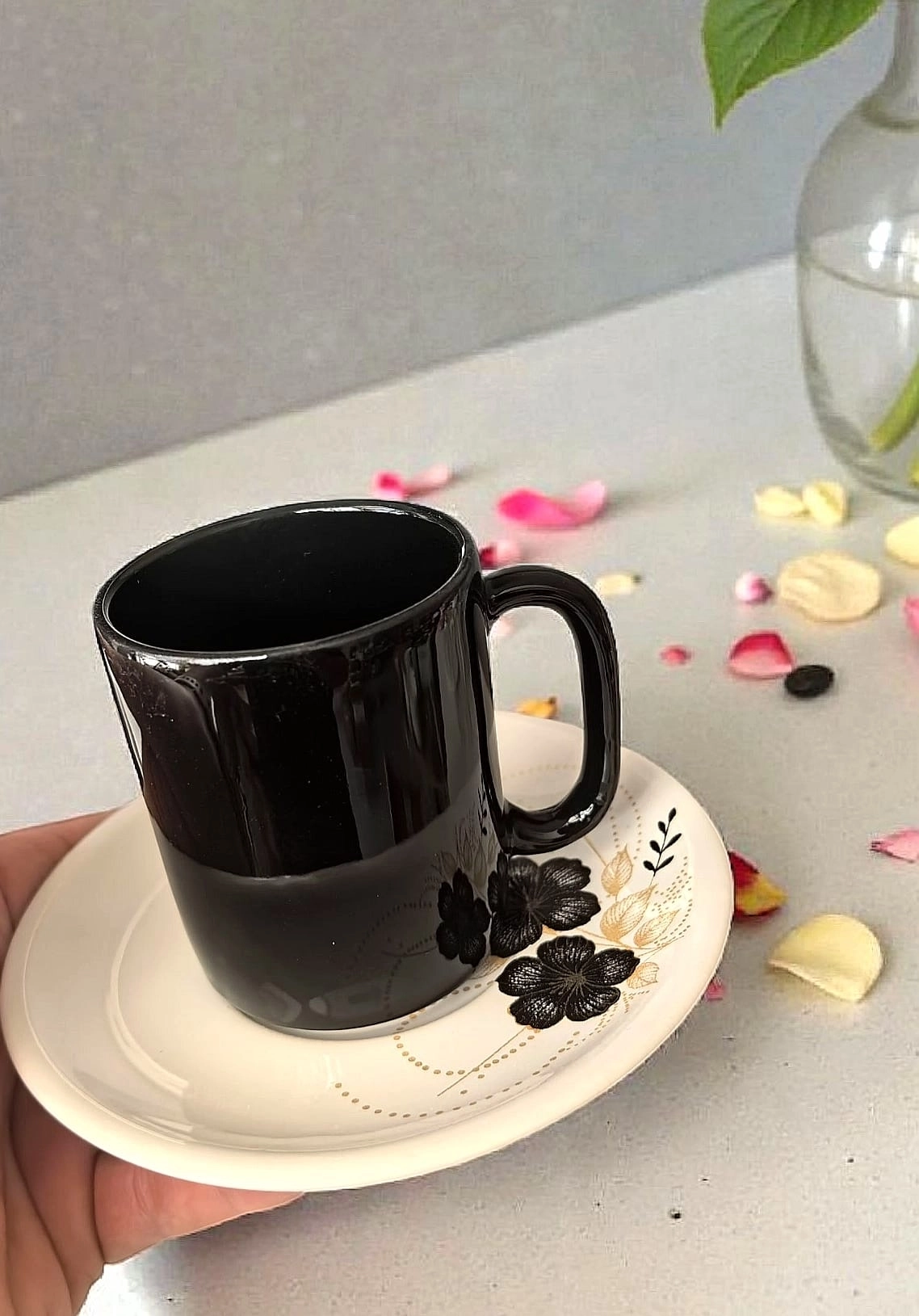 ArsimHome Siyah 6 Kişilik 12 Parça Fincan Takımı