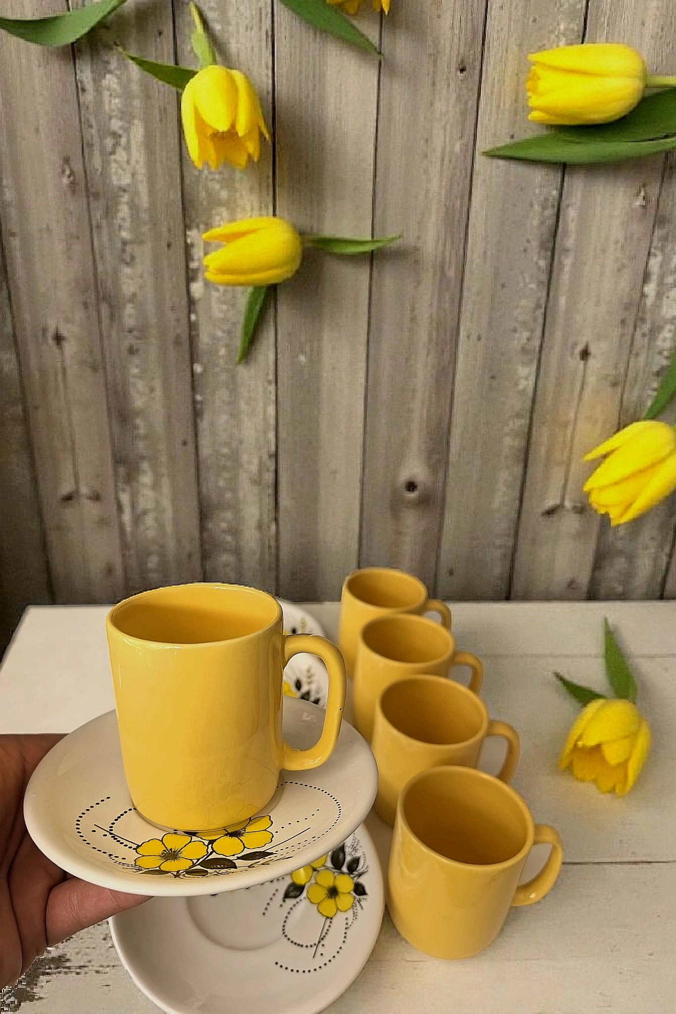 ArsimHome Sarı 6 Kişilik 12 Parça Fincan Takımı