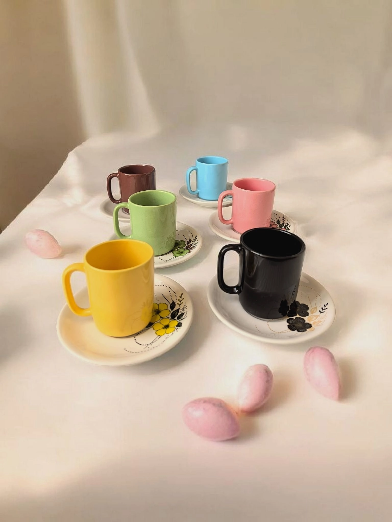 ArsimHome Renkli 6 Kişilik 12 Parça Fincan Takımı