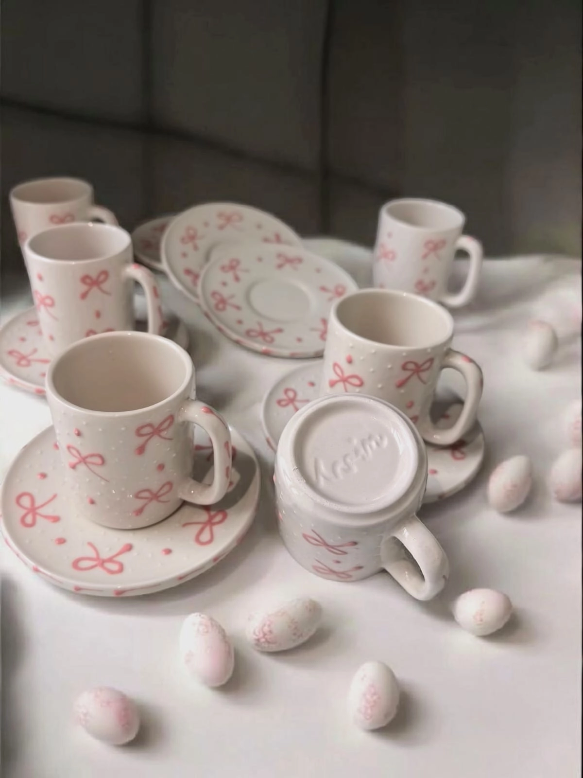 ArsimHome Fiyonk Desen 6 Kişilik 12 Parça Fincan Takımı