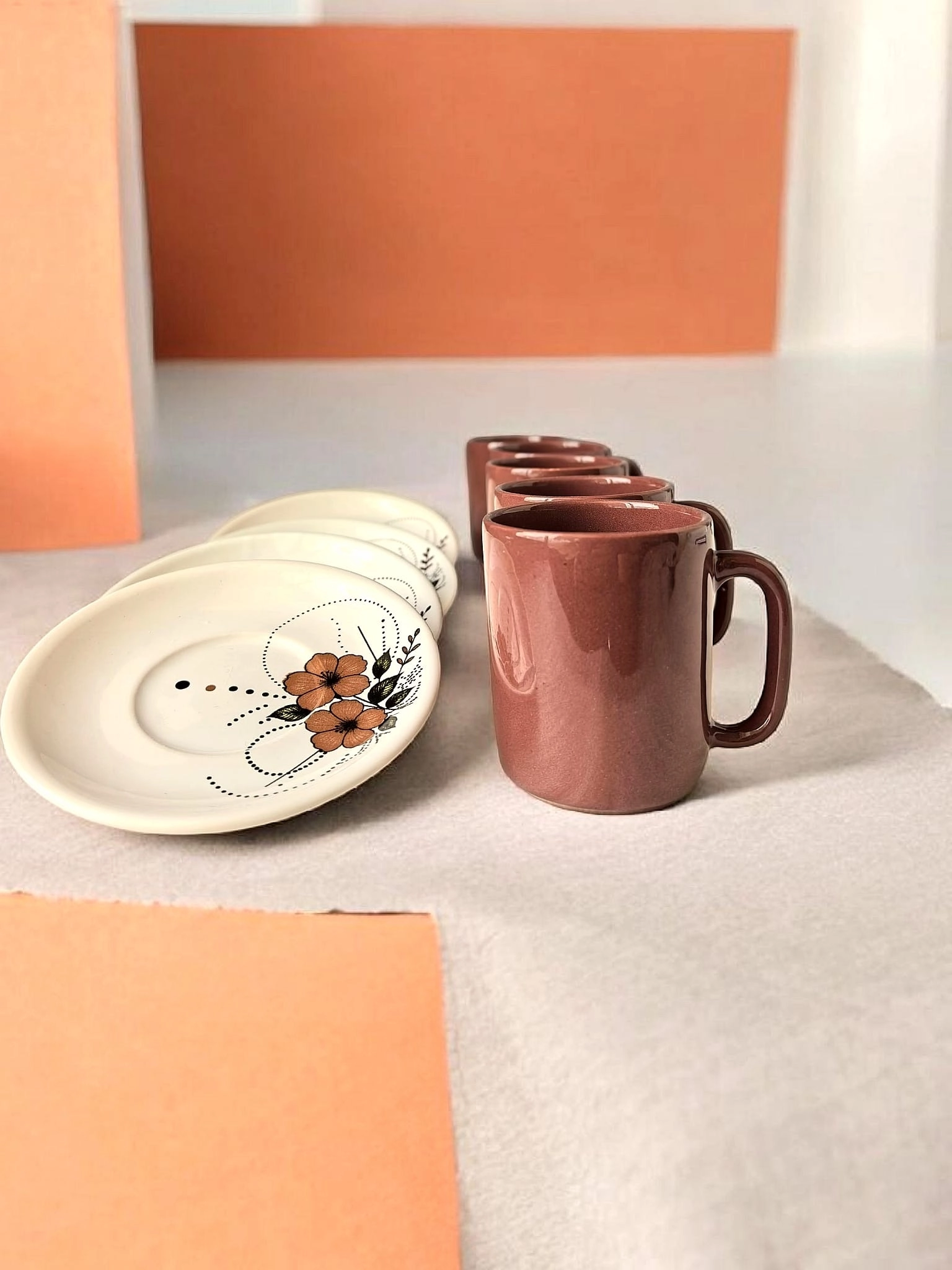 ArsimHome Kahverengi 6 Kişilik 12 Parça Fincan Takımı