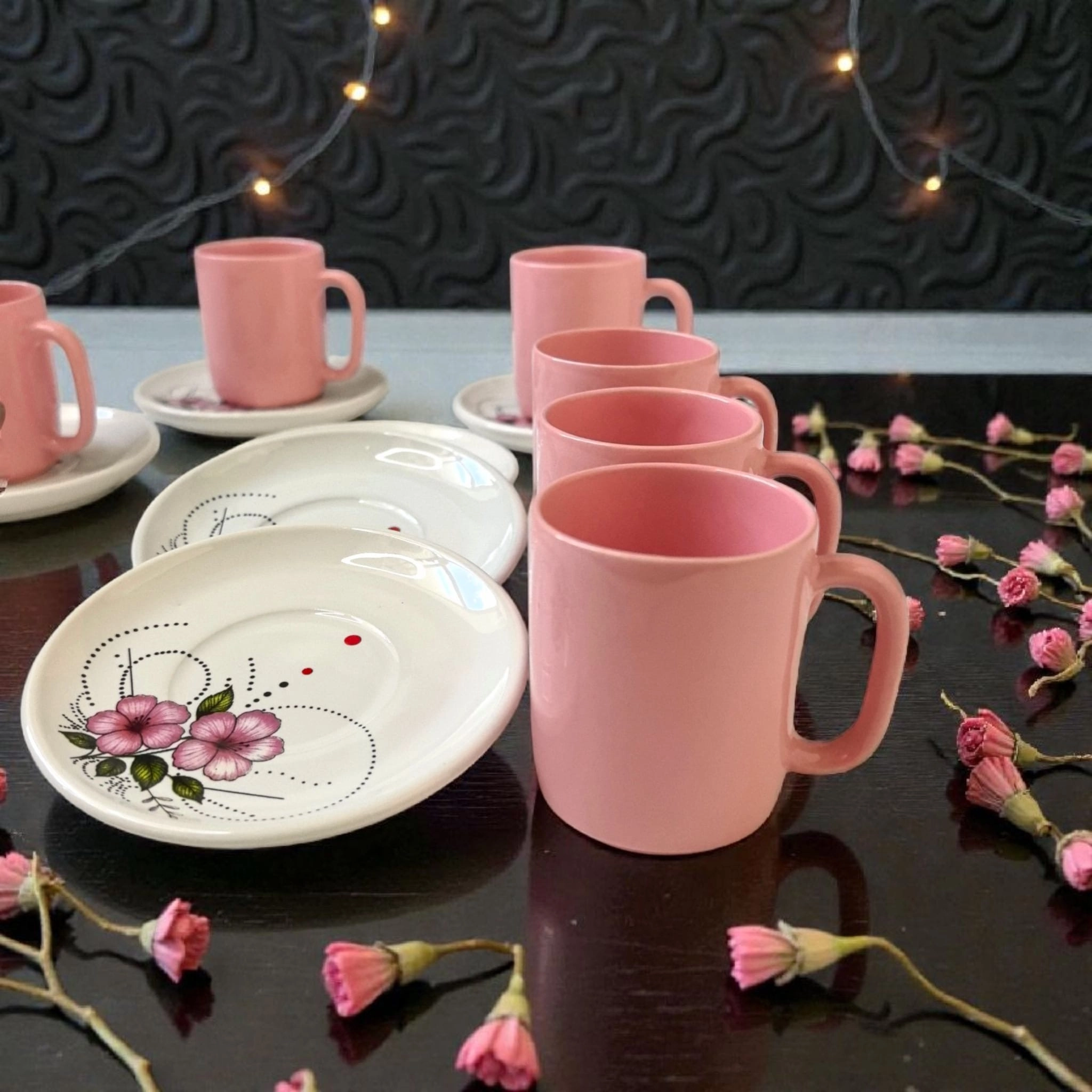 ArsimHome Şeker Pembe 2 Kişilik 4 Parça Fincan Takımı