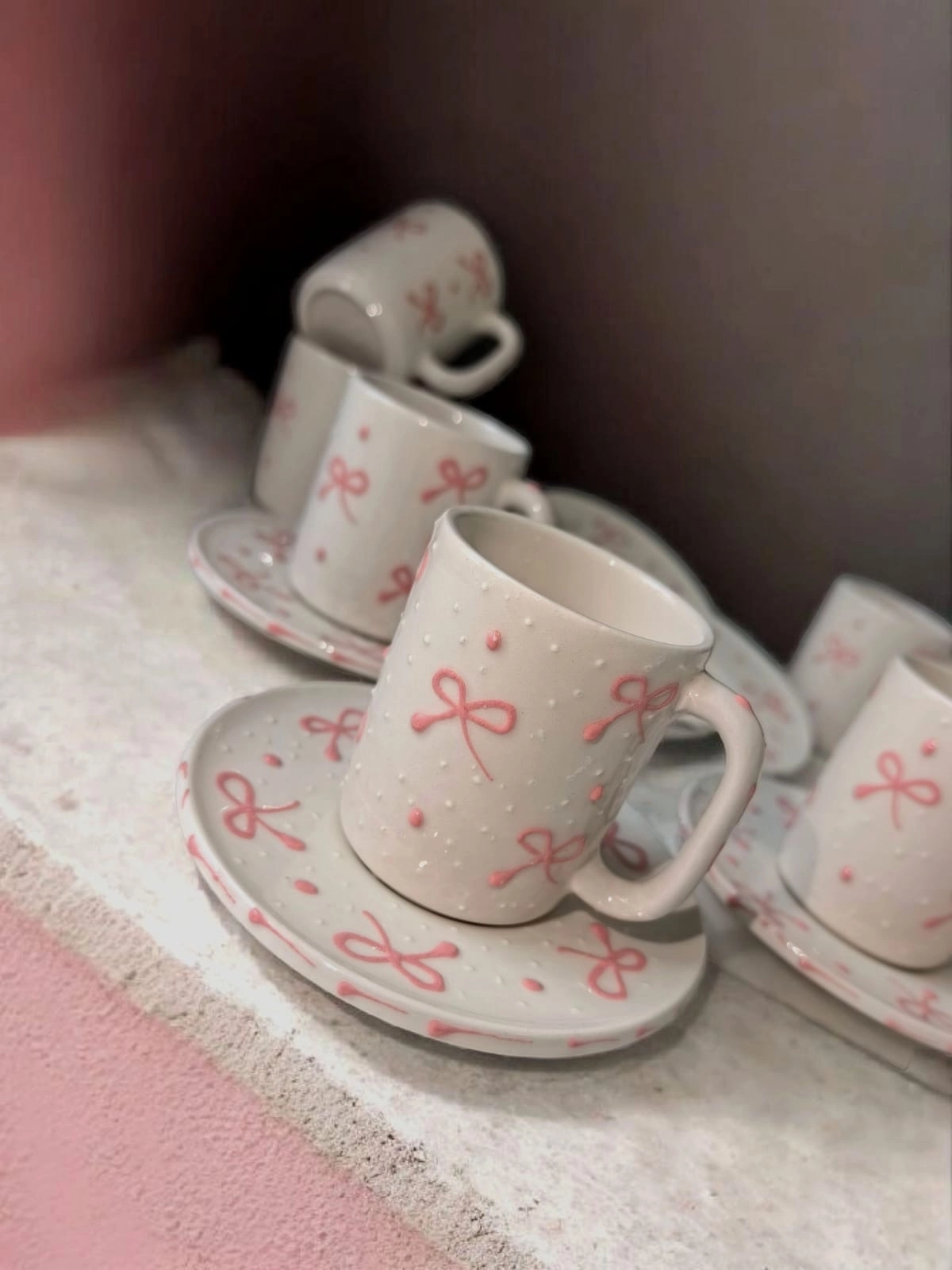 ArsimHome Fiyonk Desen 6 Kişilik 12 Parça Fincan Takımı