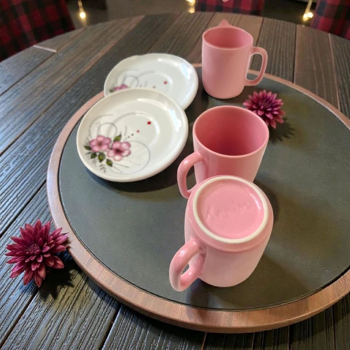 ArsimHome Şeker Pembe 2 Kişilik 4 Parça Fincan Takımı