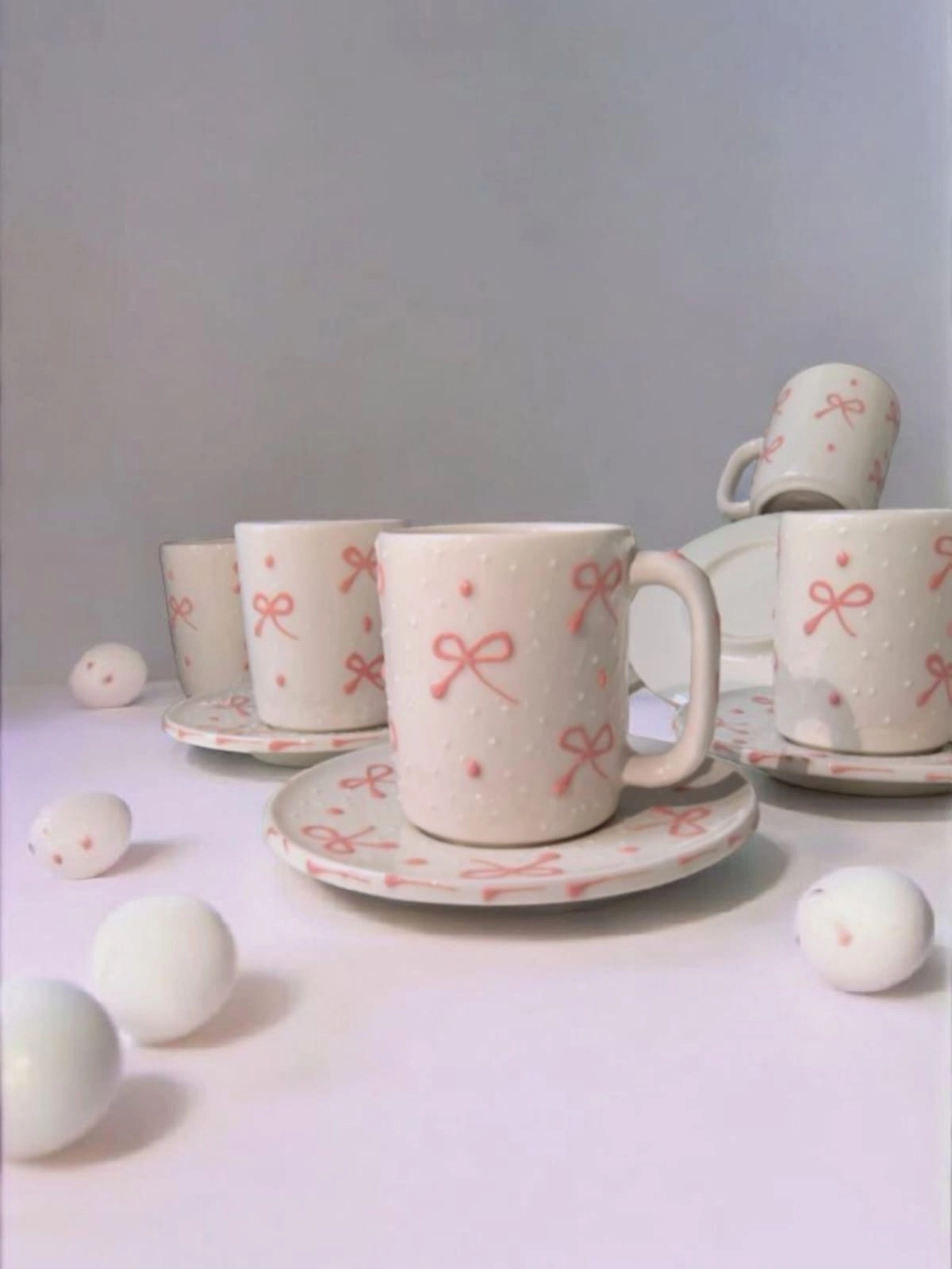 ArsimHome Fiyonk Desen 6 Kişilik 12 Parça Fincan Takımı