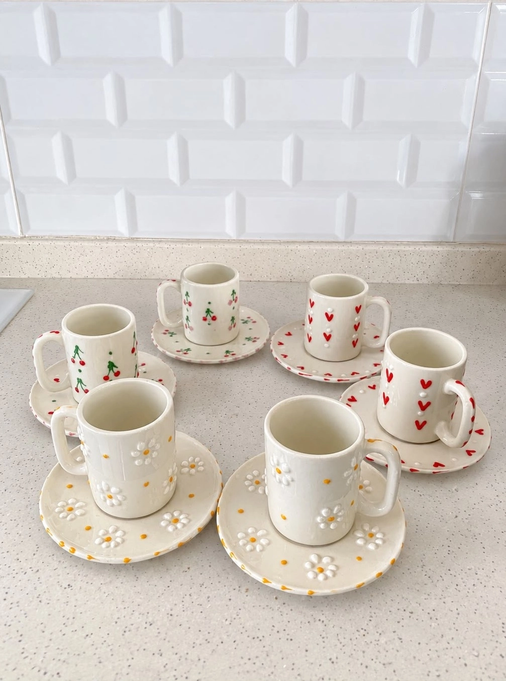 ArsimHome Karışık Desen 6 Kişilik 12 Parça Fincan Takımı