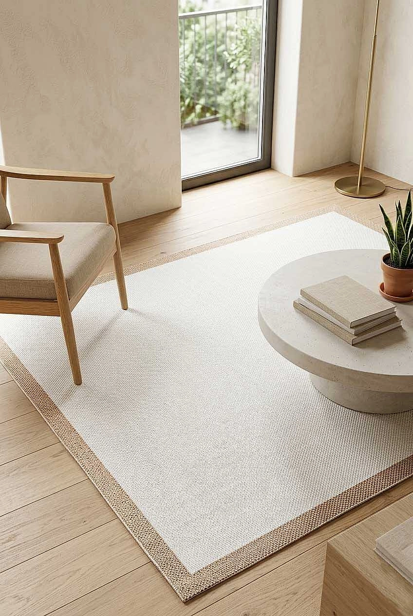 Kahve  Çerçeve Krem Desenli Natura Sisal