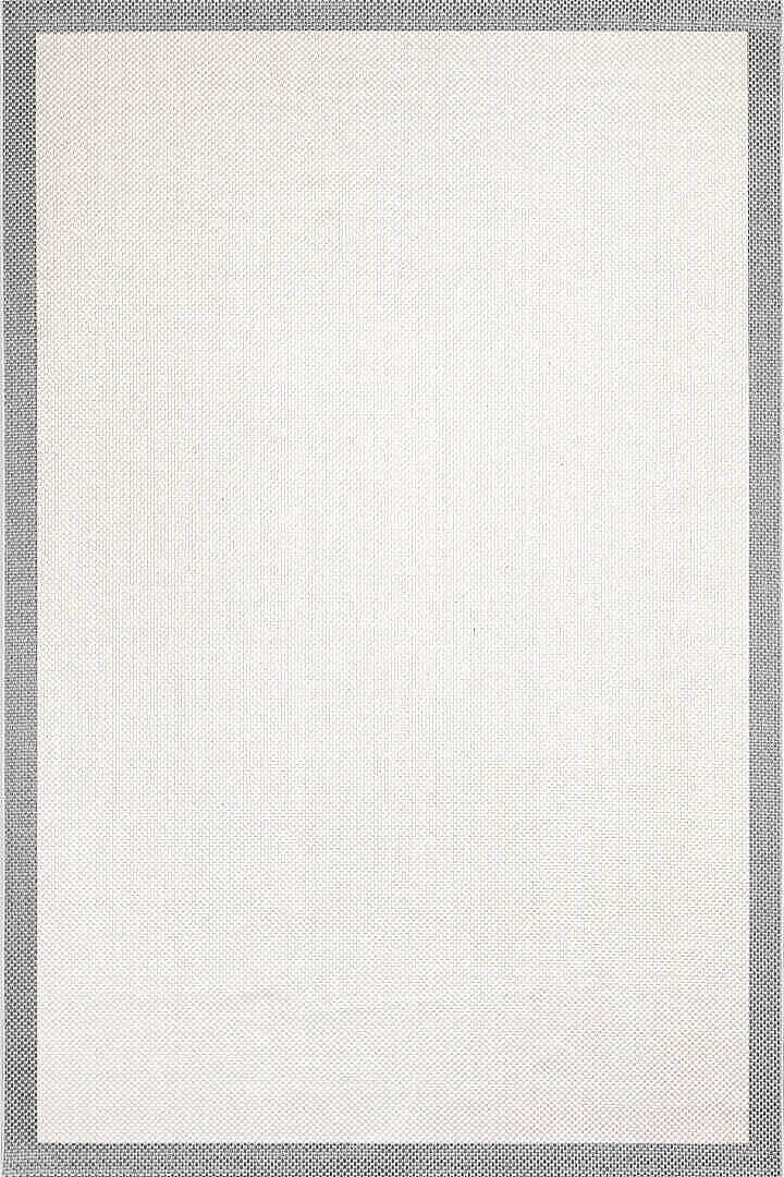 Gri Çerçeve Krem Desenli Natura Sisal