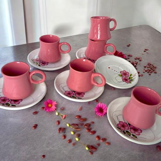 ArsimHome Şeker Pembe 2 Kişilik 4 Parça Fincan Takımı