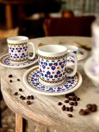 ArsimHome Desenli 6 Kişilik 12 Parça Fincan Takımı