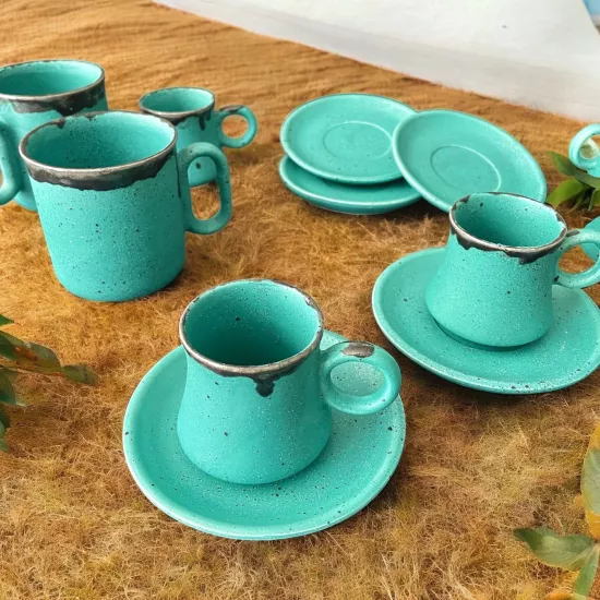 18 Parça Mat Kupa ve Fincan Seti 