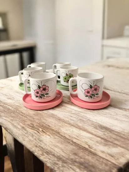 6 Kişilik 12 Parça Keyif Desen Kupa Takımı