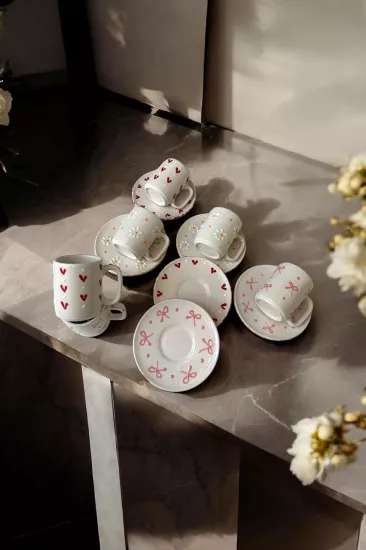 ArsimHome Karışık Desen 6 Kişilik 12 Parça Fincan Takımı