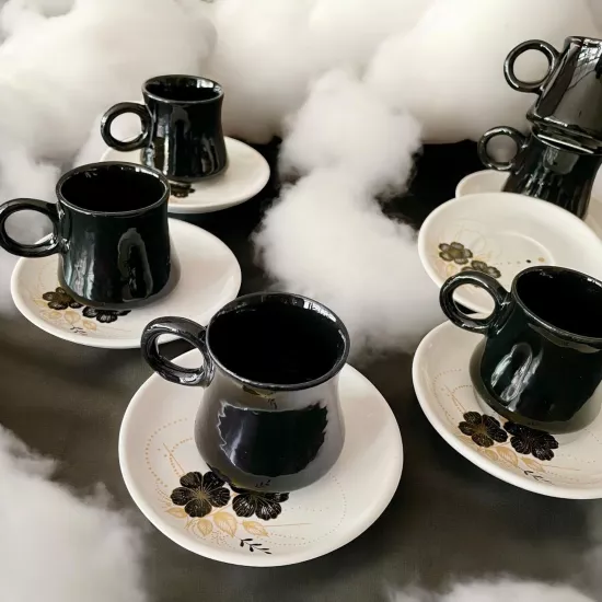 ArsimHome Siyah 6 Kişilik 12 Parça Fincan Takımı