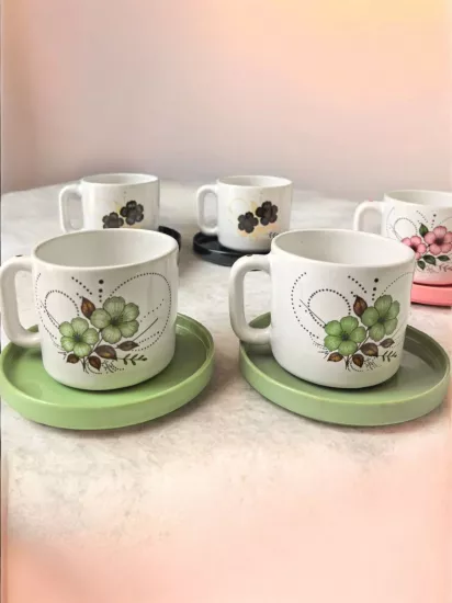 4 Kişilik 8 Parça Keyif Desen Kupa Takımı