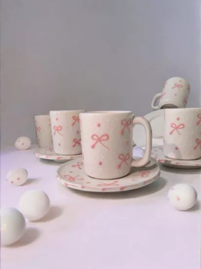 ArsimHome Fiyonk Desen 2 Kişilik 4 Parça Fincan Takımı