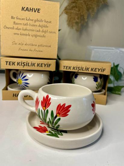 1 Kişilik 2 Parça Keyif  Desenli Kupa Takımı