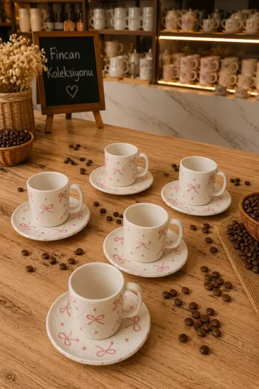 ArsimHome Fiyonk Desen 6 Kişilik 12 Parça Fincan Takımı