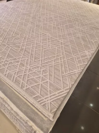 200 x 290 6m2 -Krem Gri Desenli Makine Halısı