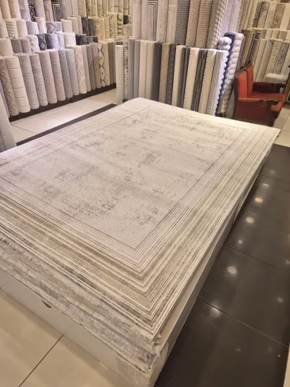 200 x 290 6m2 -Gri Vizon Çizgi Desenli Makine Halısı