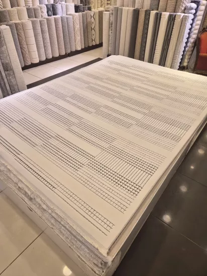 200 x 290 6m2 - Krem Gri Desenli Makine Halısı