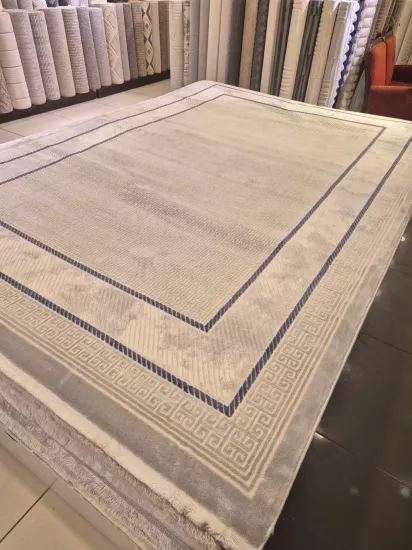 200 x 290 6m2 -Gri Mavi Desenli Makine Halısı