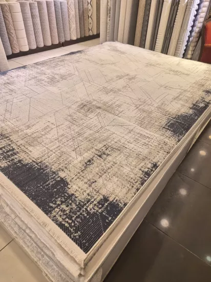 200 x 290 6m2 - Krem Gri Desenli Makine Halısı