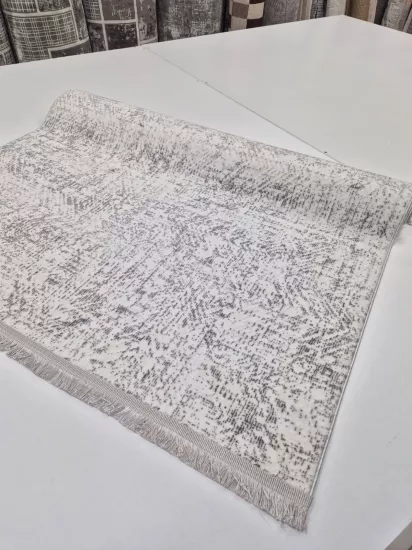 Krem Kahve Desenli Kadife Halı