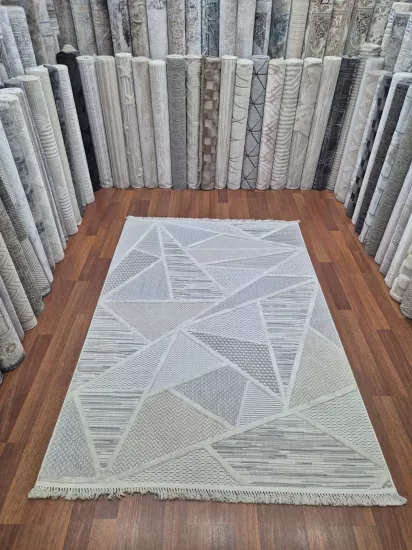 160 x 230  4m2 - Krem Desenli  Kampanyalı Makine Halısı