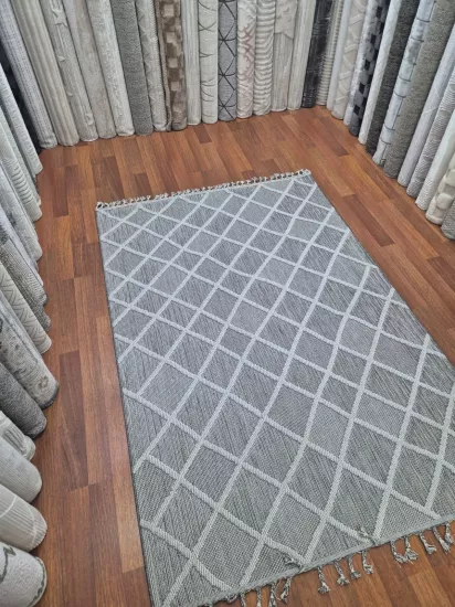 160 x 230  4m2 -Gri Desenli  Kampanyalı Makine Halısı