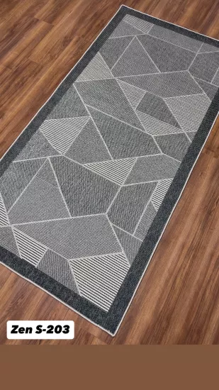 Antrasit Çerçeve Gri Desenli Zen Sisal