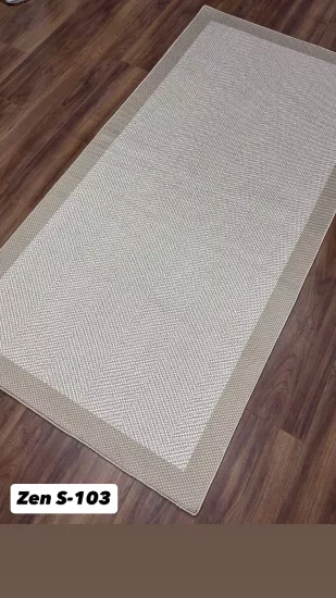 Bej Çerçeve Krem Zikzak Desenli Zen Sisal