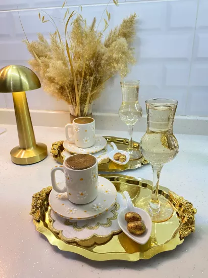 ArsimHome Papatya Desen 6 Kişilik 12 Parça Fincan Takımı