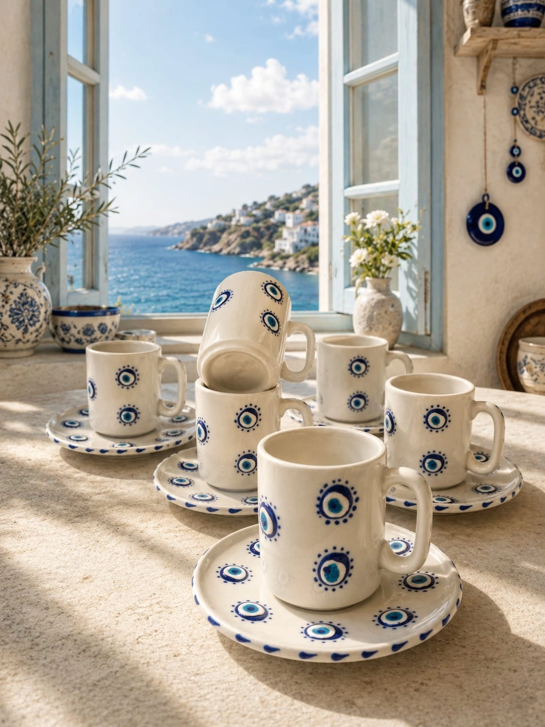 ArsimHome Nazar Desen 6 Kişilik 12 Parça Fincan Takımı