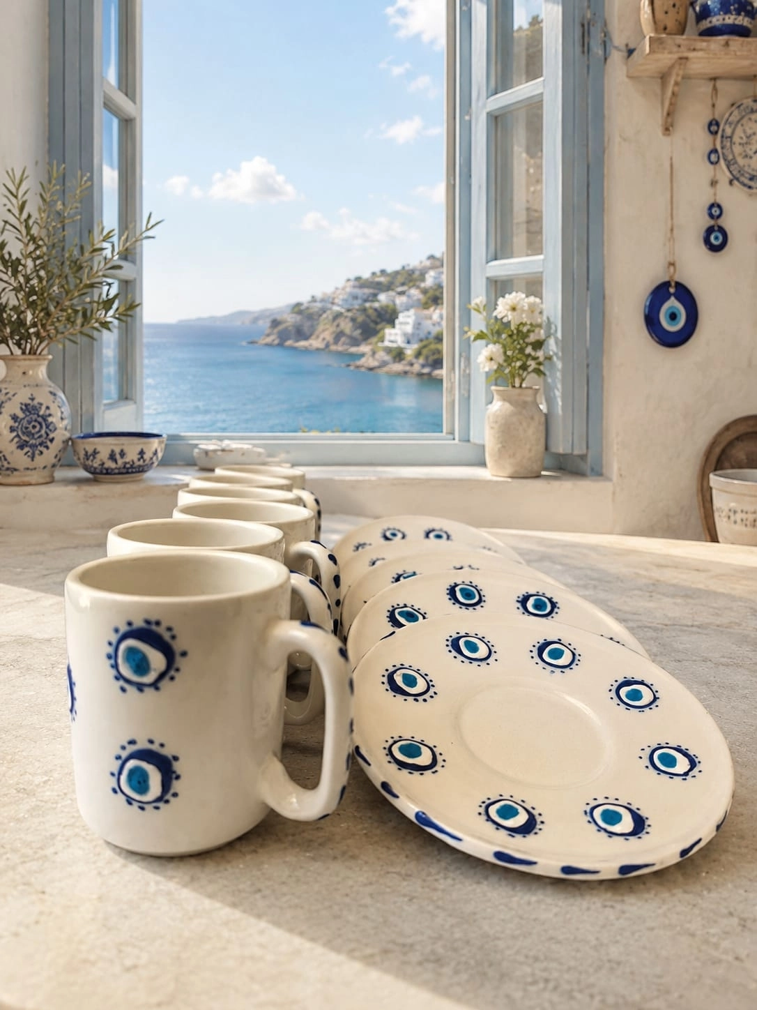 ArsimHome Nazar Desen 6 Kişilik 12 Parça Fincan Takımı