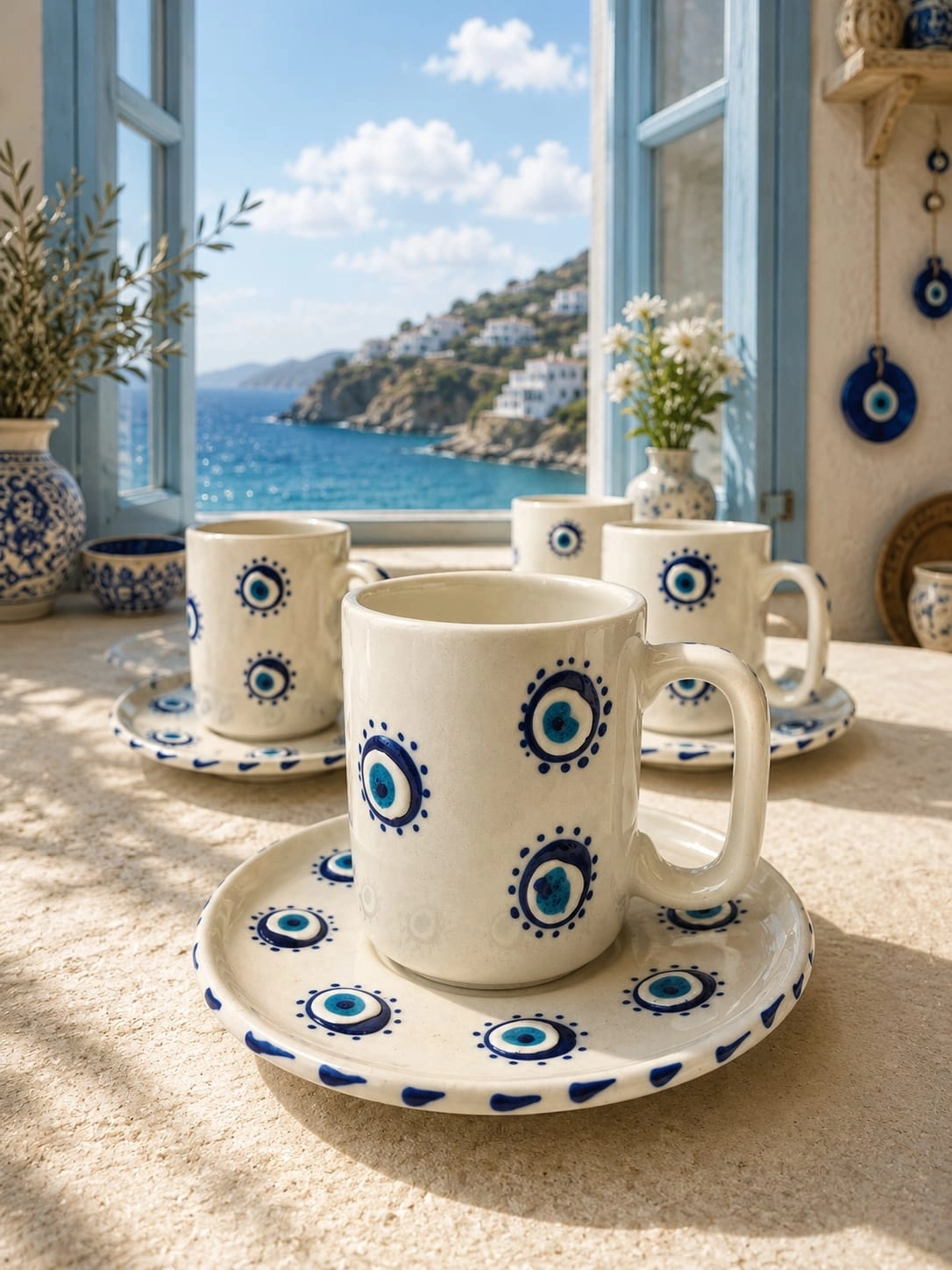 ArsimHome Nazar Desen 6 Kişilik 12 Parça Fincan Takımı