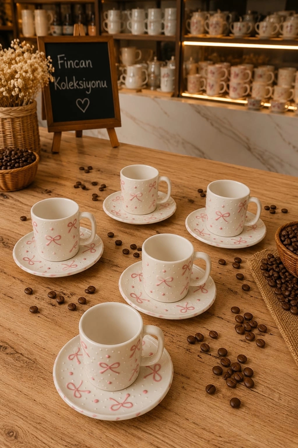 ArsimHome Fiyonk Desen 6 Kişilik 12 Parça Fincan Takımı