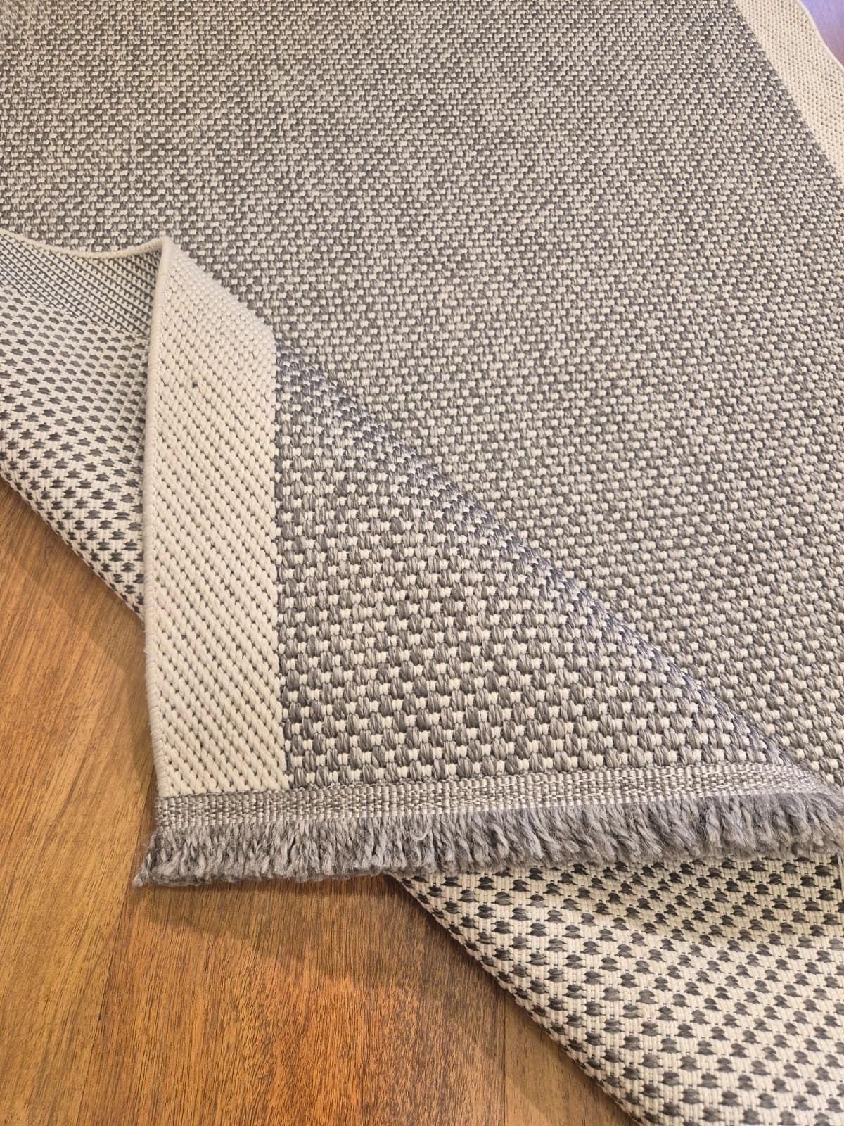 Krem Gri Desenli Lüx Sisal