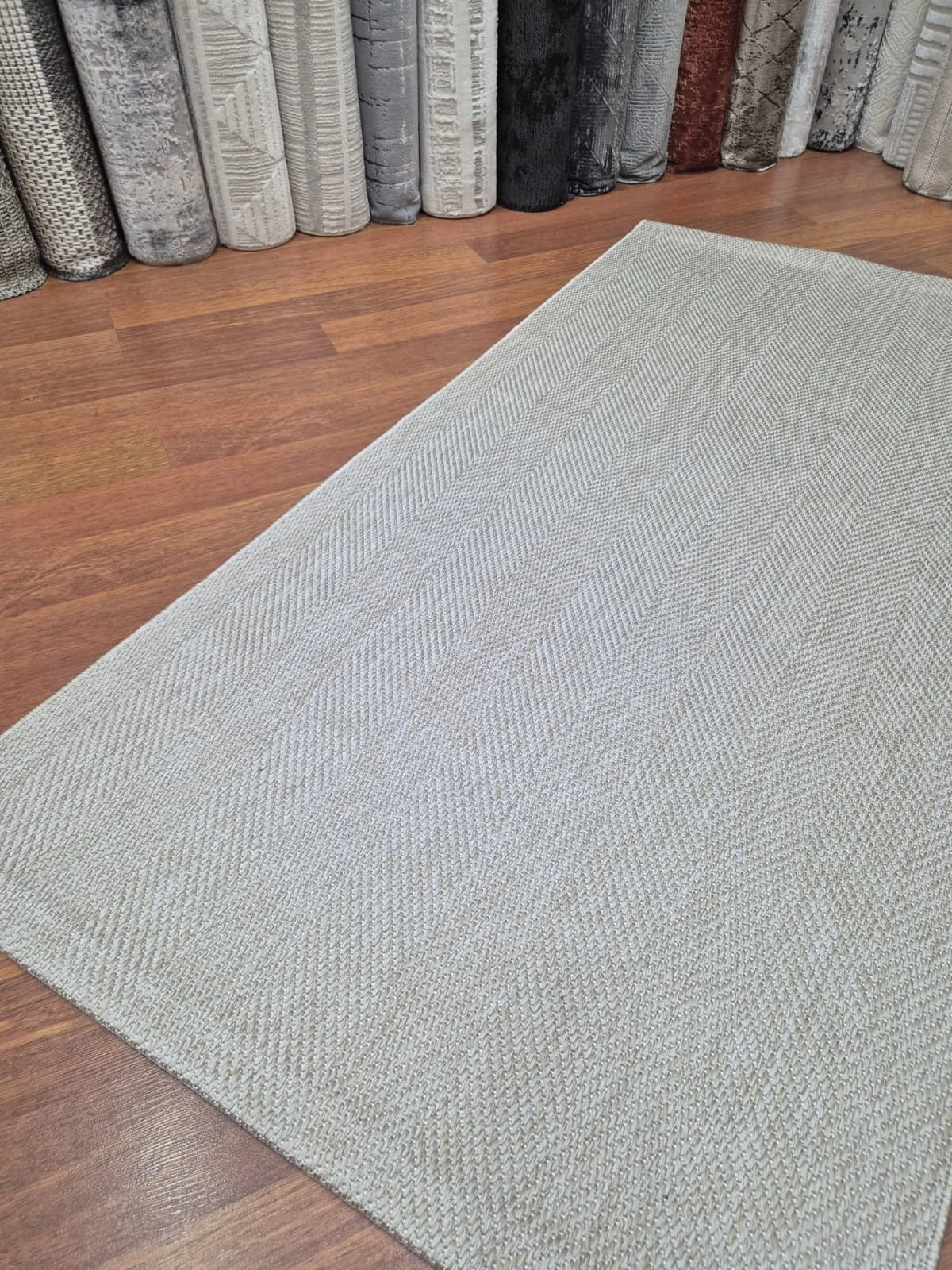 Bej  Zikzak Desenli Kampanyalı Sisal