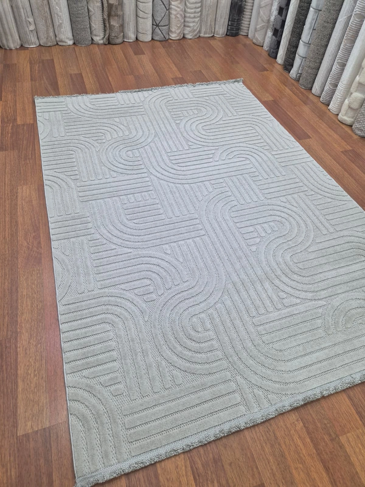 160 x 230  4m2 -Gri Desenli  Kampanyalı Makine Halısı