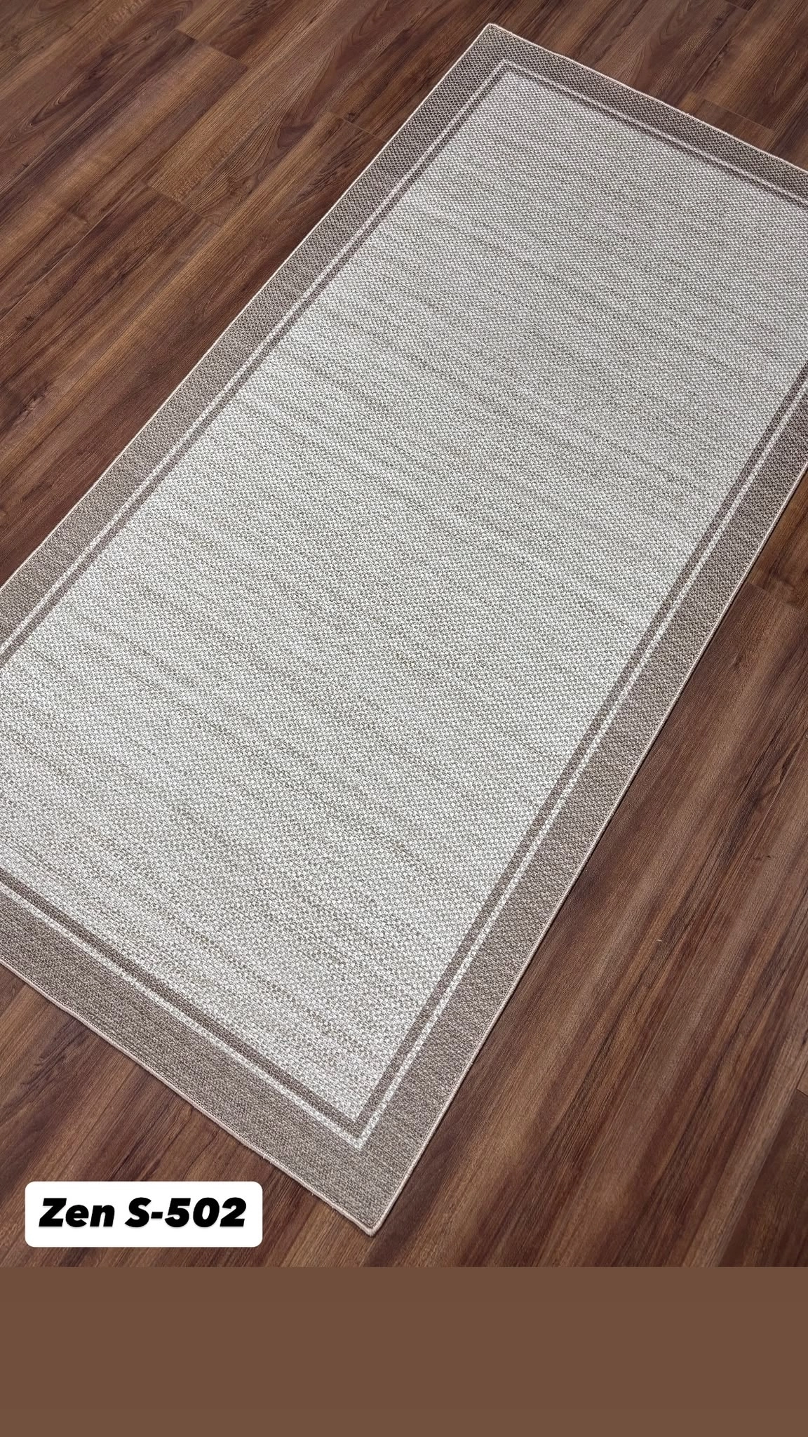 Bej Çerçeve Krem Desenli Zen Sisal