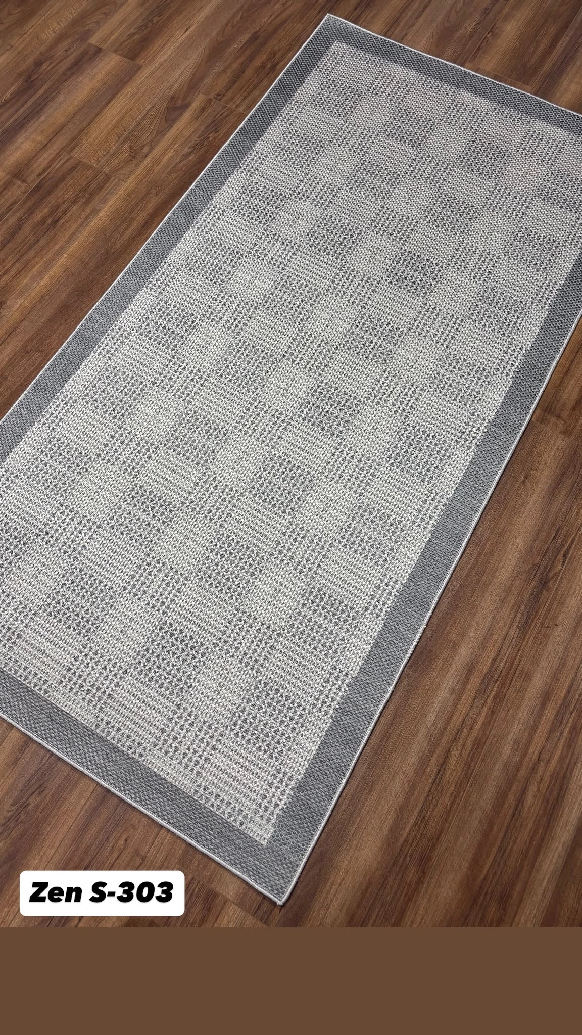 Gri Çerçeve Gri Desenli Zen Sisal