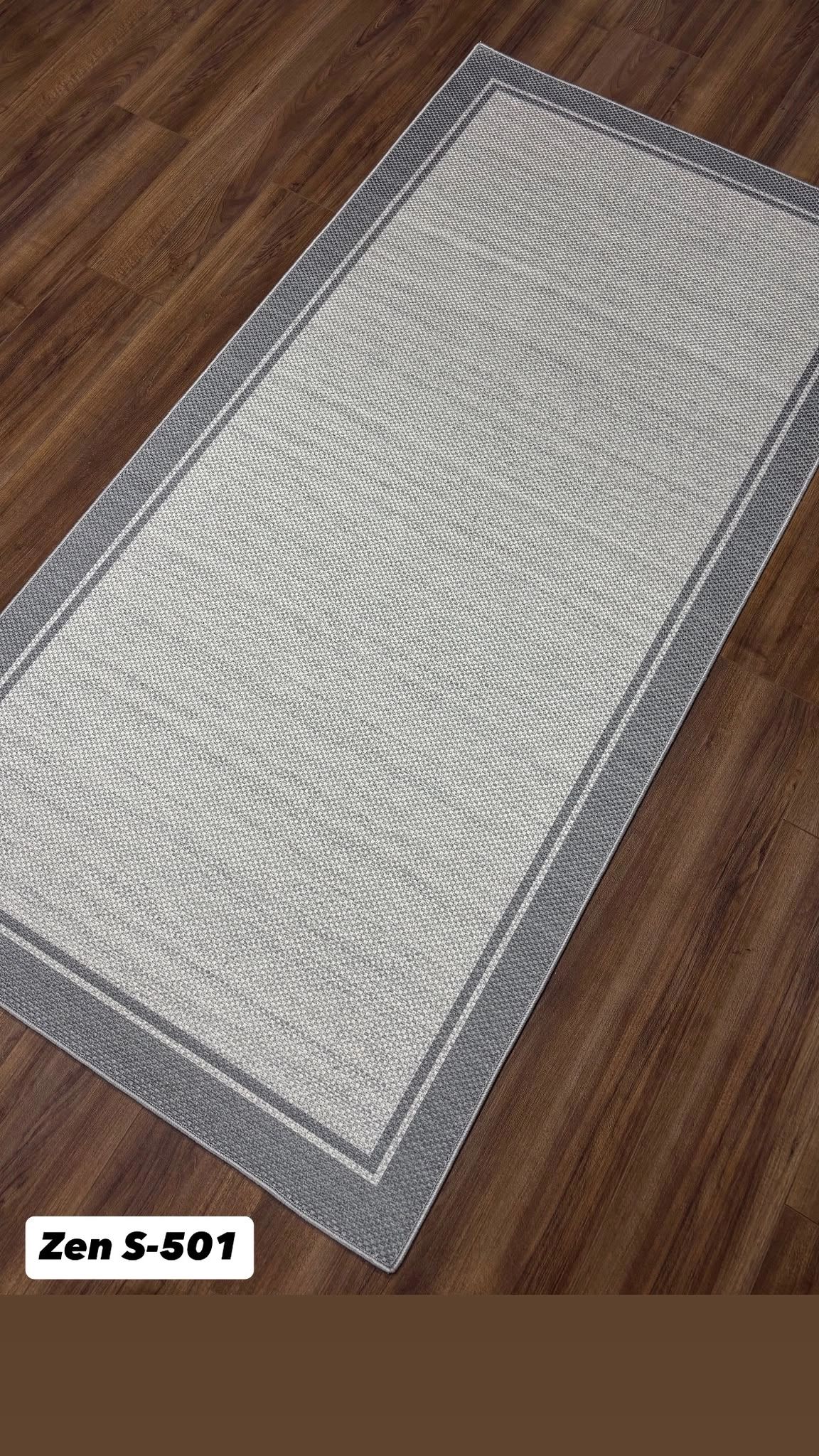 Gri Çerçeve Krem Desenli Zen Sisal