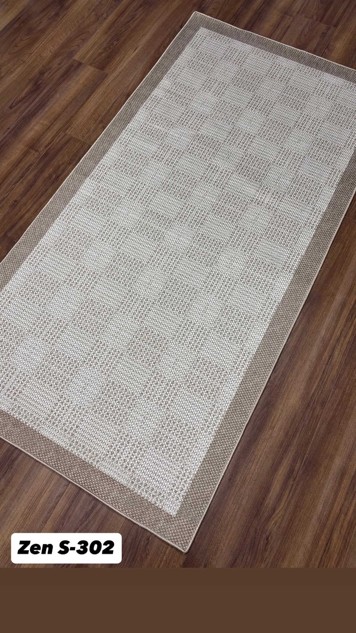 Bej Çerçeve Krem  Desenli Zen Sisal